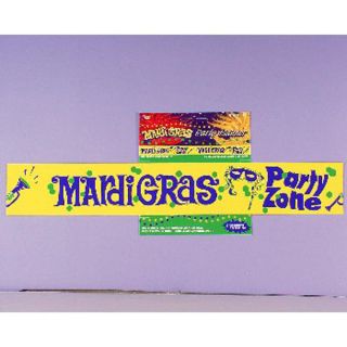 Mardi Gras Holiday Party Decoration Caution Tape Style Streamer 