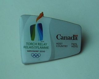 Torch Relay Canada Vancouver Olympics 2010 Pin