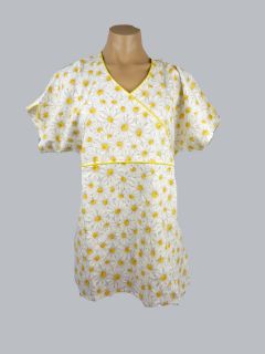 Medical Scrubs  Printed Mock Wrap Top/ Uniform Nurse/ Vet/ Dental BN 