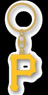 PITTSBURGH PIRATES Logo P MLB Gold 3.25 Heavyweight Keychain NEW Free 