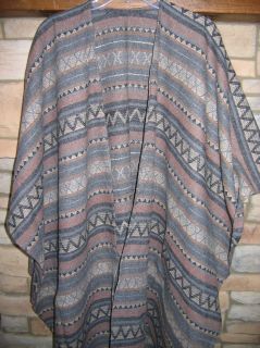 MEXICAN~SERAPE​~OPEN FRONT~EARTH TONES~WOOL~NAT​IVITY PLAY COSTUME