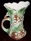 McCoy Pottery LEAVES/GRAPES Pitcher/Vase GREEN/BROWN