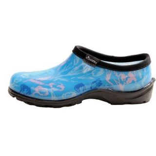 SLOGGERS TULIP BLUE PRINTED SLIP ON GARDEN SHOES WOMENS SIZES 6 11