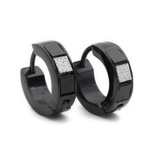 mens black hoop earrings in Mens Jewelry