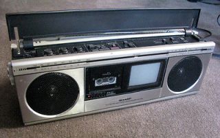 Sharp Tri Mate 3000 Micro Cassette Tape Boombox Vintage 80s TV