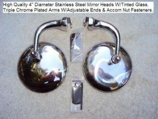 Universal 4 Stainless Steel Peep Mirrors Door Mirrors Hot Rod 
