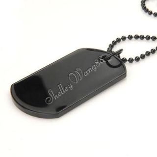   Stainless Steel Military Dog Tag Blank Pendant Necklace Chain Engraved