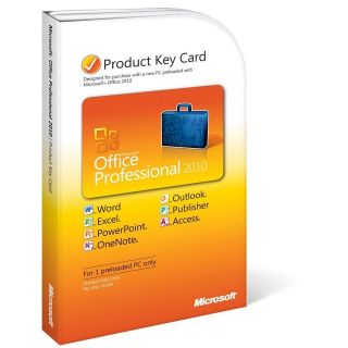 Microsoft Office Professional 2010 Product Key Card Mfg # 269 14834