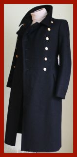 Navy Russian Military Uniform Mens wool Overcoat Greatcoat 