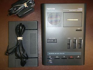 Olympus T1000 microcassette transcriber with foot pedal, AC adapter 