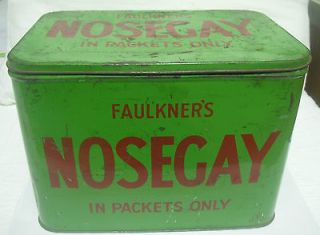 Antique large metal tin Faulkners Nosegay The Imperial Tobacco 