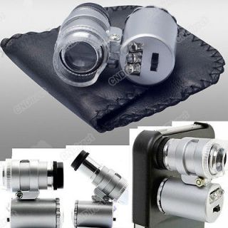 NEW 60x Magnifier 3 LED Mini pocket zoom Microscope For iphone4S 4G