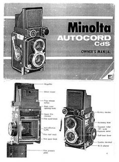 Minolta Autocord CdS, CdS III 120/220 Camera Instruction Manual