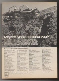 1968 Meyers Manx dune buggy photo & dealer list ad