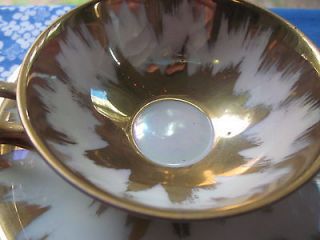   Co SELB Bavaria miniature tea cups saucers (2 sets) gilt design mint