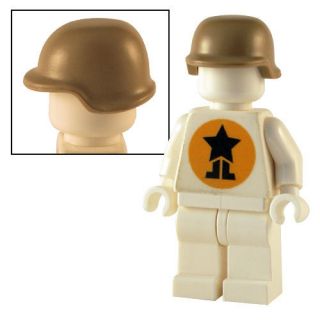Military Helmet   Dark Tan   Custom Headgear for Lego Figures