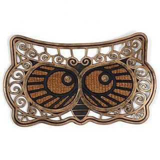 Heavy Owl Rubber & Coir Doormat * Fall  Halloween   Thanksgiving 
