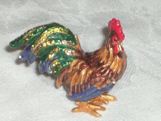 New Jay Strongwater Miniature Rooster Figurine
