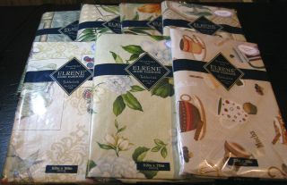 FLANNEL BACKED VINYL TABLECLOTHS BY ELRENE  ASSORTED PATTERNS & SIZES 