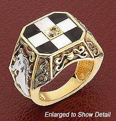 Franklin Mint  Grandmaster Mens Chess Ring   Size 9