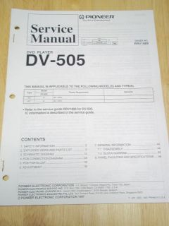 Pioneer Service Manual~DV 333/​434 DVD Player~Origina​l~Repair