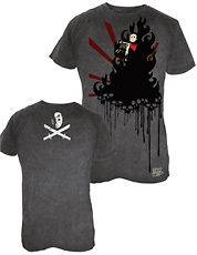 New Friday the 13th Dripping Skulls Charcoa​l Medium T shirt