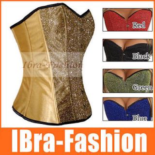 Choice Sequin Burlesque Corset Outwear lace up gothic Strapless 