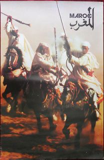 Original Poster Morocco Maroc Horses Costume Riders Horsemen 