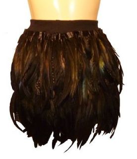 GIRL VAMPIRE FEATHER SKIRT PARTY GOTH VINTAGE RETRO HALLOWEEN WITCH 