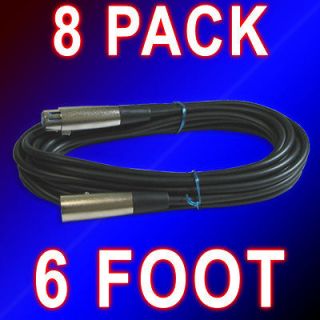   PACK 6ft foot 3pin male to female XLR mic MICROPHONE CABLES DMX cords