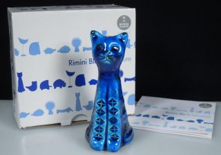 Italian Pottery Bitossi Rimini Blu Miniature CAT Figurine   Ltd Ed 