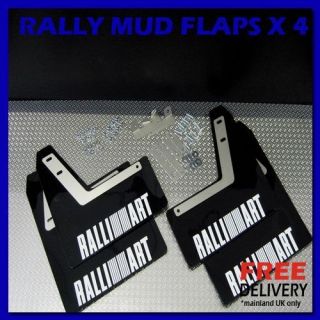 Mitsubishi Evo 7, 8 & 9 Performance Rally Mudflaps BLACK Ralliart Logo