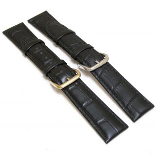   band black genuine leather strap CROCO fits Movado all 18mm lug watch