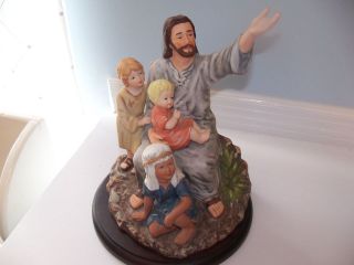 HOME INTERIORS / HOMCO MASTERPIECE JESUS LOVES THE CHILDREN FIGURINE 