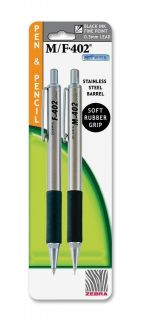 Stainless steel pen and pencil set by zebra New in Box