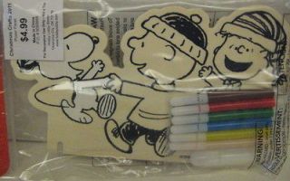  BROWN, LUCY DECORATIVE WOOD SCENE WITH STAND, MARKERS PEANUTS, SNOOPY