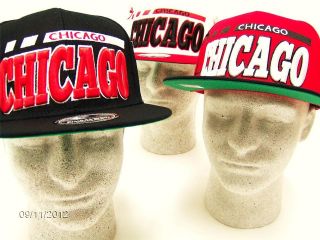 NEW Chicago Cap Snapback Baseball ST. Hat Retro BLACK RED