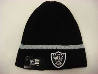 Oakland Raiders New Era Hat Beanie Pop Cuff Knit Stocking Cap NFL