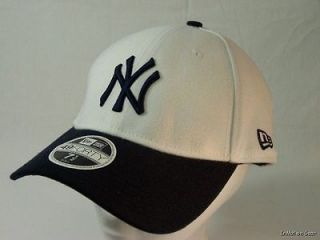 New Era 4940 New York Yankees White Dark Blue Cap Hat Low Profile