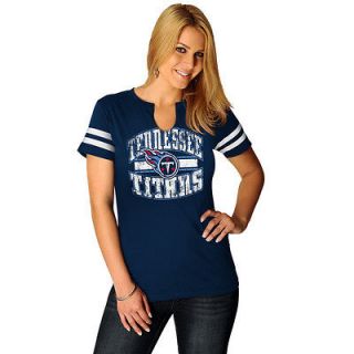 Tennessee Titans Go For Two II Ladies Navy Blue T Shirt Womens Tee