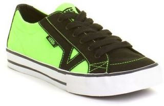 New Vans TORY (Neon) Black/Green Authentic Womens Skate Shoe Size 7