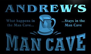 x0035 tm Andrews Man Cave Custom Personalized Name Neon Sign