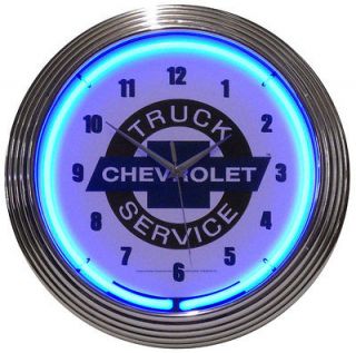   Chevy Pick up Truck Service Chevrolet neon clock sign garage lamp