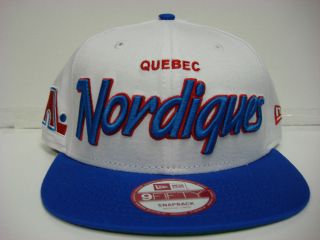   Nordiques New Era Cap 9Fifty Flat Brim Snapback Team Script White Hat