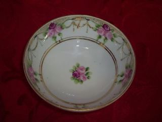 Nippon Hand Painted Rose Footed Bowl