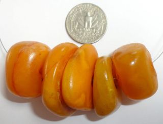   Genuine Cherry Amber Beads Necklace (NOT Bakelite) 32 52 Grams