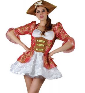 Glamorous Georgian Pirate Costume , XL 20 24 inc Petticoat and Hat