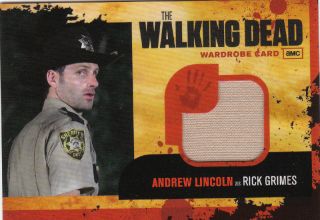   WALKING DEAD ANDREW LINCOLN AS RICK GRIMES WARDROBE COSTUME CARD M1
