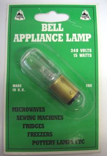 BELL 15W APPLIANCE LAMP 240V SBC MICROWAVE SEWING MACHINE FRIDGE 