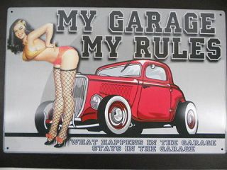   Rules Gas Station Shop Man Cave Vintage Sign Bar Rat Rod Muscle Car